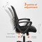 Office Computer Desk Managerial Executive Chair, Ergonomic Mid-Back Mesh Rolling Work Swivel Chairs with Wheels, Comfortable Lumbar Support, Comfy Arms for Home,Bedroom,Study,Student,Black